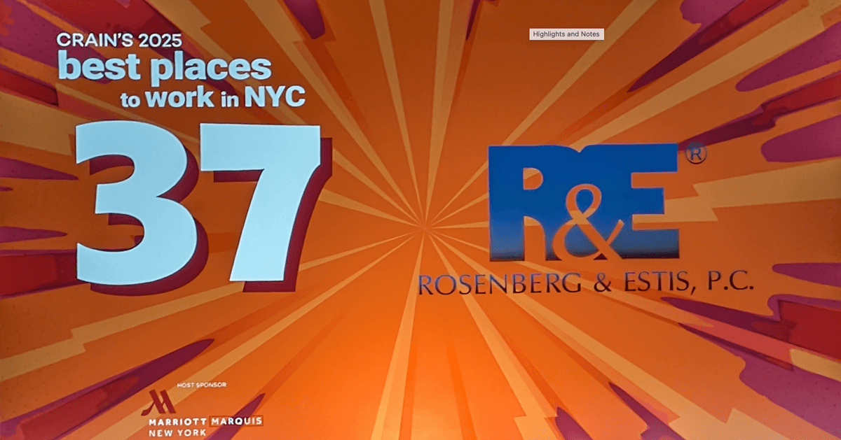 Rosenberg & Estis Climbs to No. 37 in Crain's 2025 Best Places to Work Rankings
