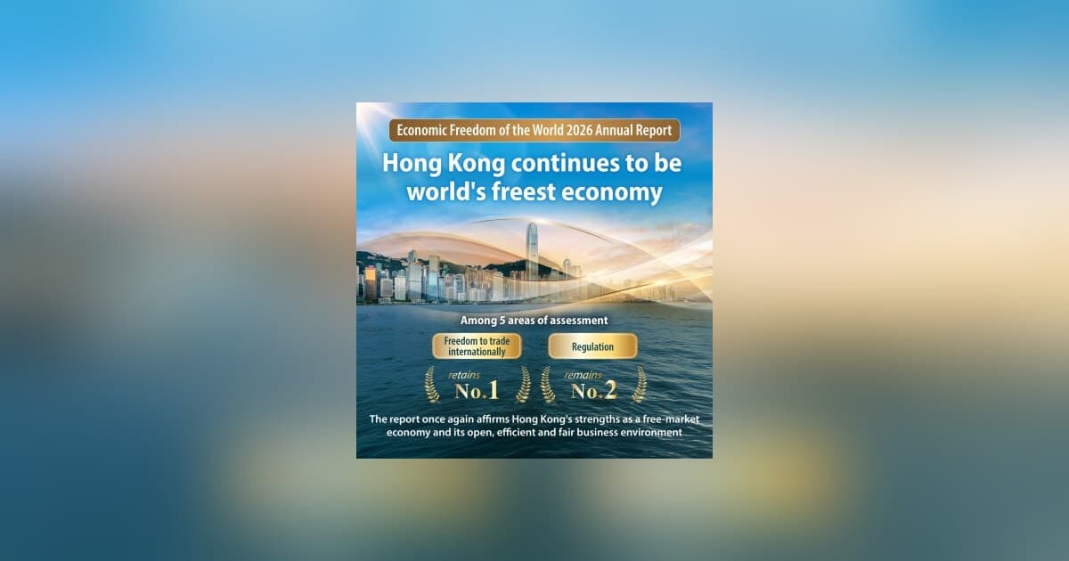 Hong Kong Retains Top Spot as World's Freest Economy in Fraser Institute Report