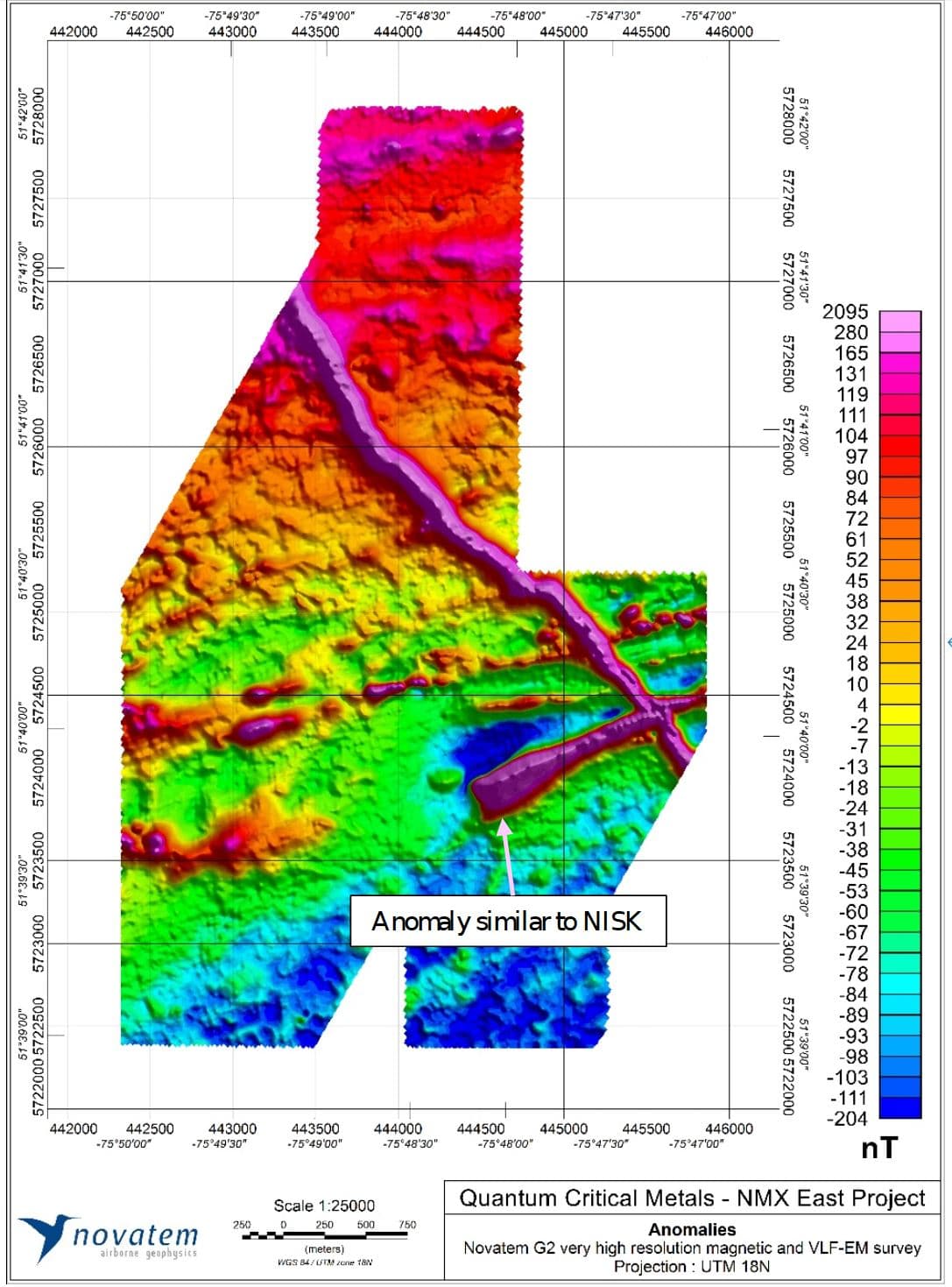 Quantum Critical Metals Confirms Promising Magnetic Anomaly at Quebec NMX East Project