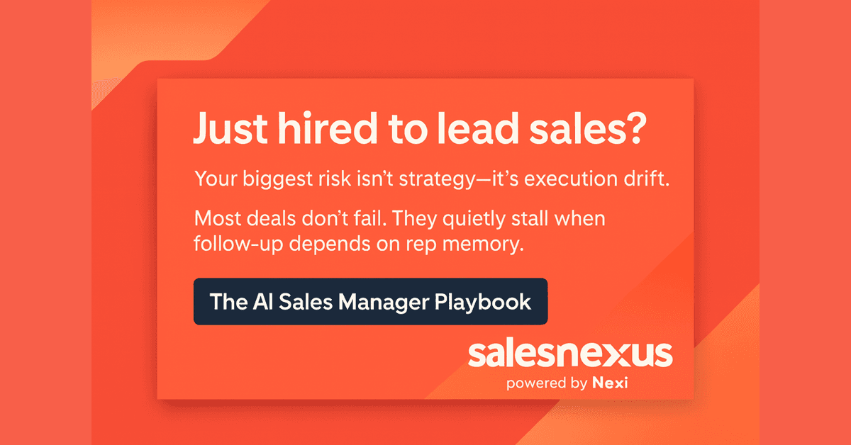 SalesNexus Launches Free AI Sales Manager Playbook to Address Revenue Leakage in B2B Sales