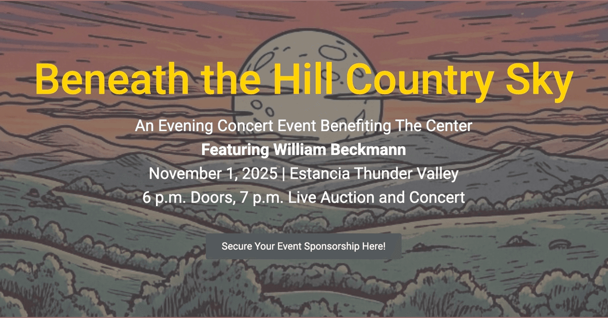 The Center Hosts Exclusive Benefit Concert Featuring William Beckmann to Support Aging Adults in Texas Hill Country