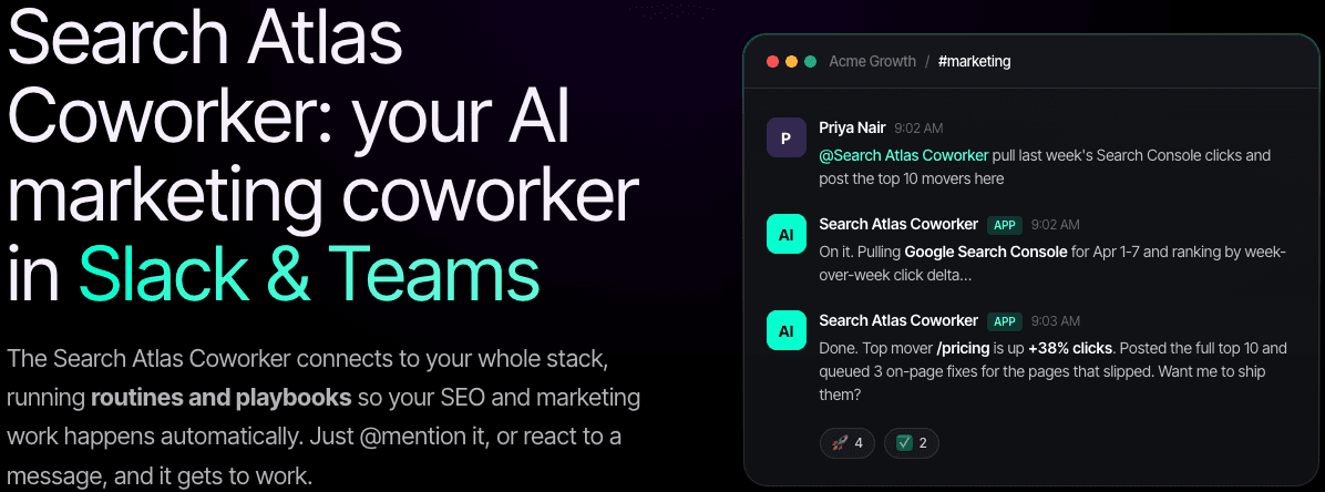 Search Atlas Adds Slack Integration for Coworker, Fixes Scheduling Bug