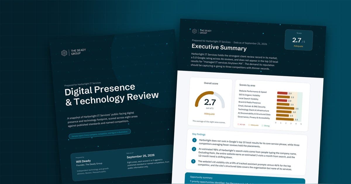 Boston's The Deady Group Expands into Growth Advisory, Offers Free Digital Presence & Technology Review