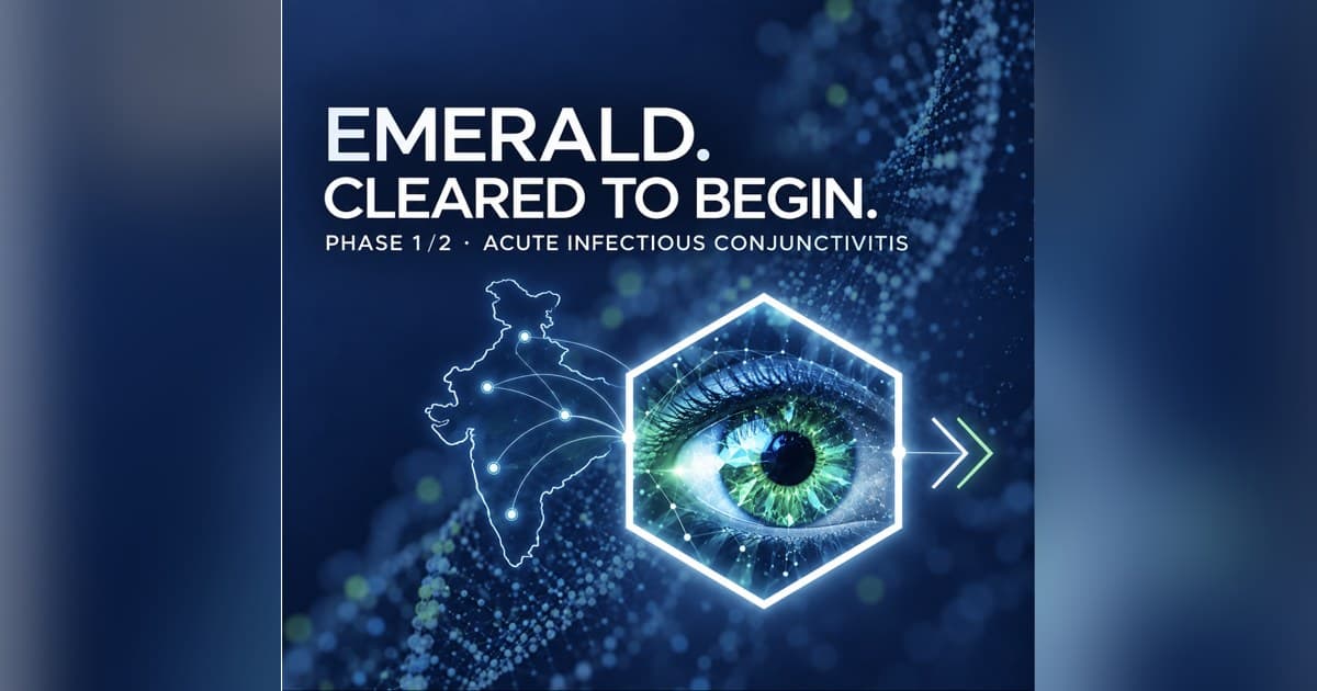 Okogen Secures CDSCO Authorization for EMERALD Phase 1/2 Study of Treyegen for Acute Infectious Conjunctivitis