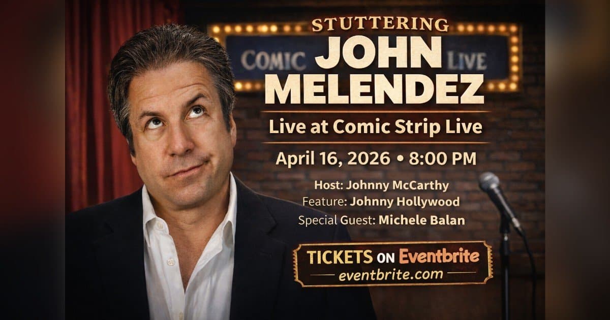 Stuttering John Melendez to Headline Comic Strip Live in New York on April 16
