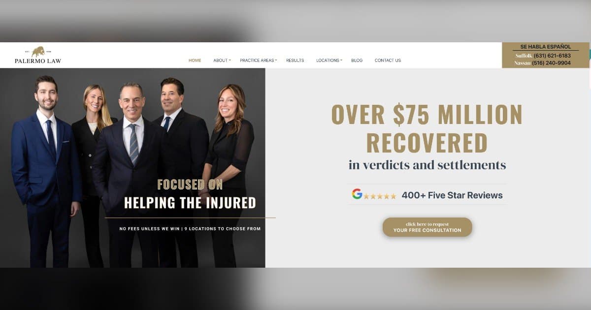 Palermo Law Launches Redesigned Website to Enhance Client Accessibility on Long Island