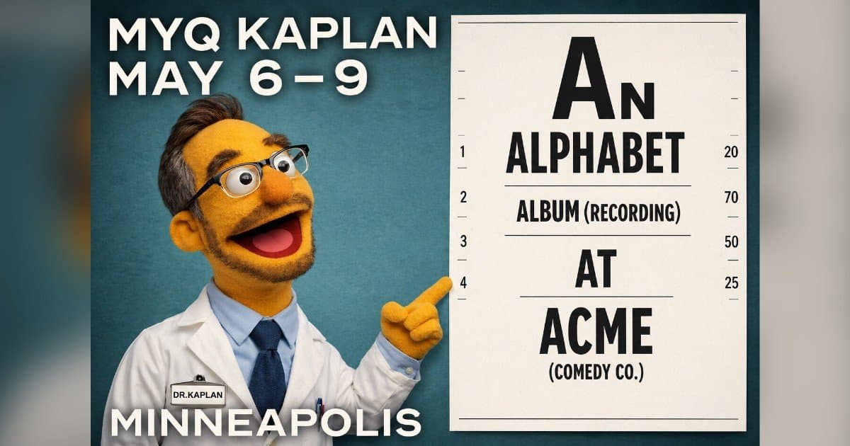 Myq Kaplan to Record Alphabet-Themed Live Comedy Album at Acme Comedy in Minneapolis