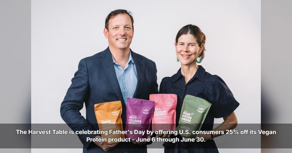 The Harvest Table Offers 25% Off Vegan Protein on Amazon for Father's Day