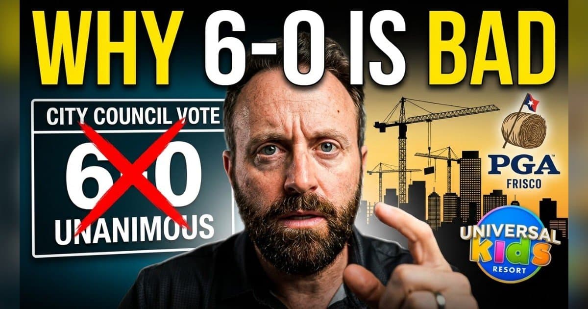Frisco Councilman Warns Unanimous Votes Signal 'Dangerous Groupthink' in Local Government