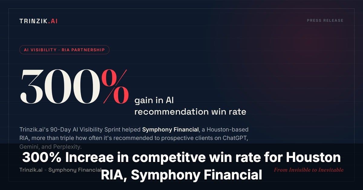 Trinzik.ai Partnership Boosts Symphony Financial's AI Recommendation Win Rate by 300%