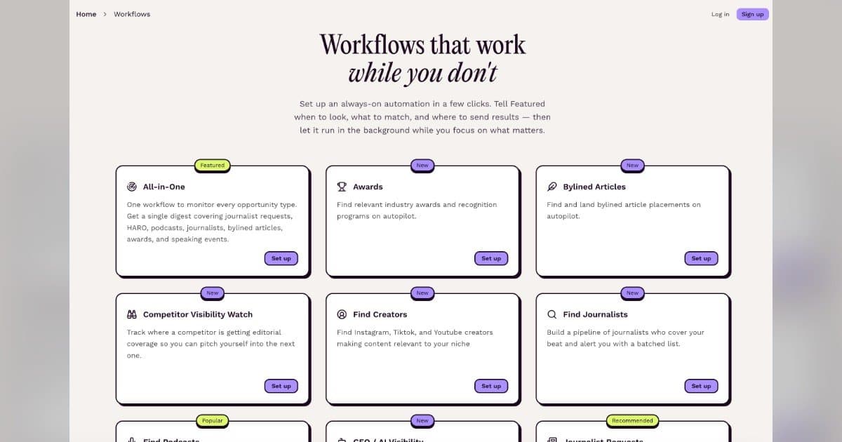 Featured Expands Workflows to Free Plan, Bringing PR Automation to All Users