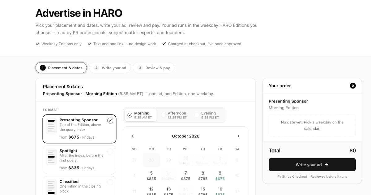 HARO Launches Self-Serve Advertising to Keep Journalist-Request Newsletter Free