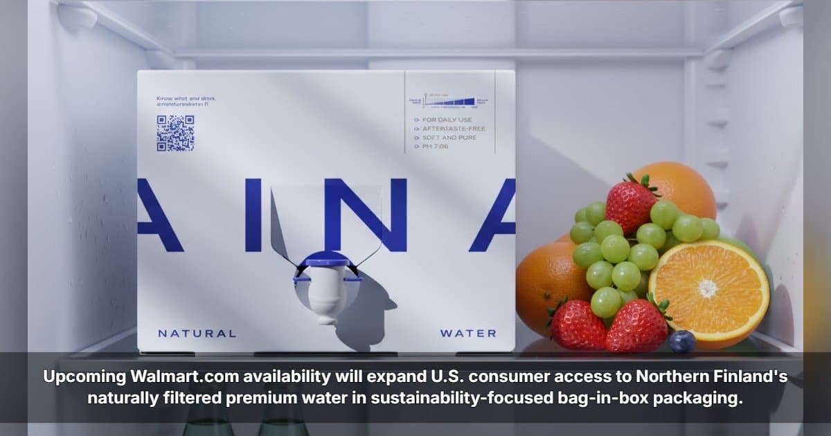 Finnish Water Brand AINA Adds Walmart.com to Growing U.S. E-Commerce Push