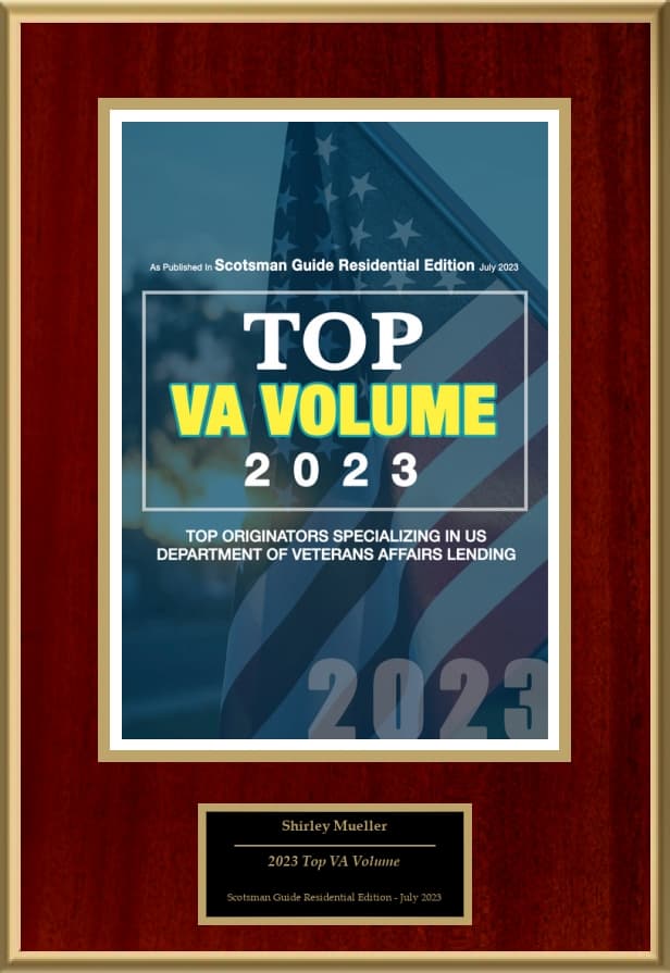 Shirley Mueller Honored with 2023 Top VA Volume Award by Scotsman Guide
