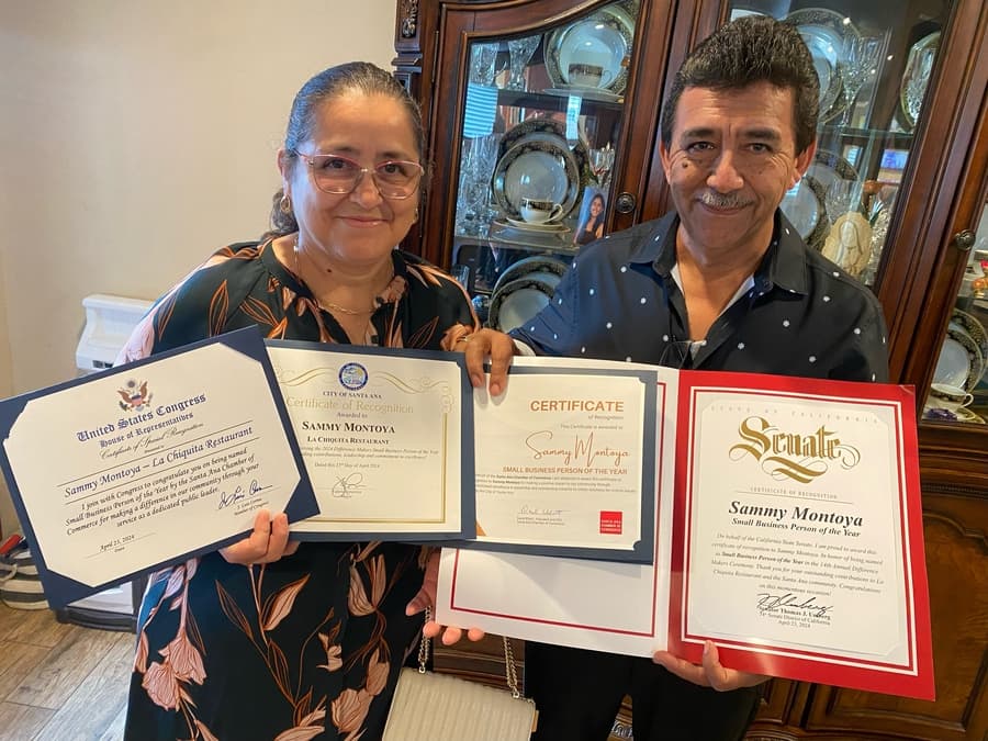 Sammy Montoya Honored with Santa Ana Chamber of Commerce Award