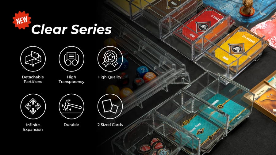 BoardM Launches New Clear Series of Board Game Accessories on Kickstarter