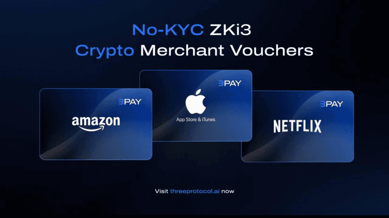 Three Protocol Introduces No-KYC Crypto Debit Cards and Vouchers with 3Pay