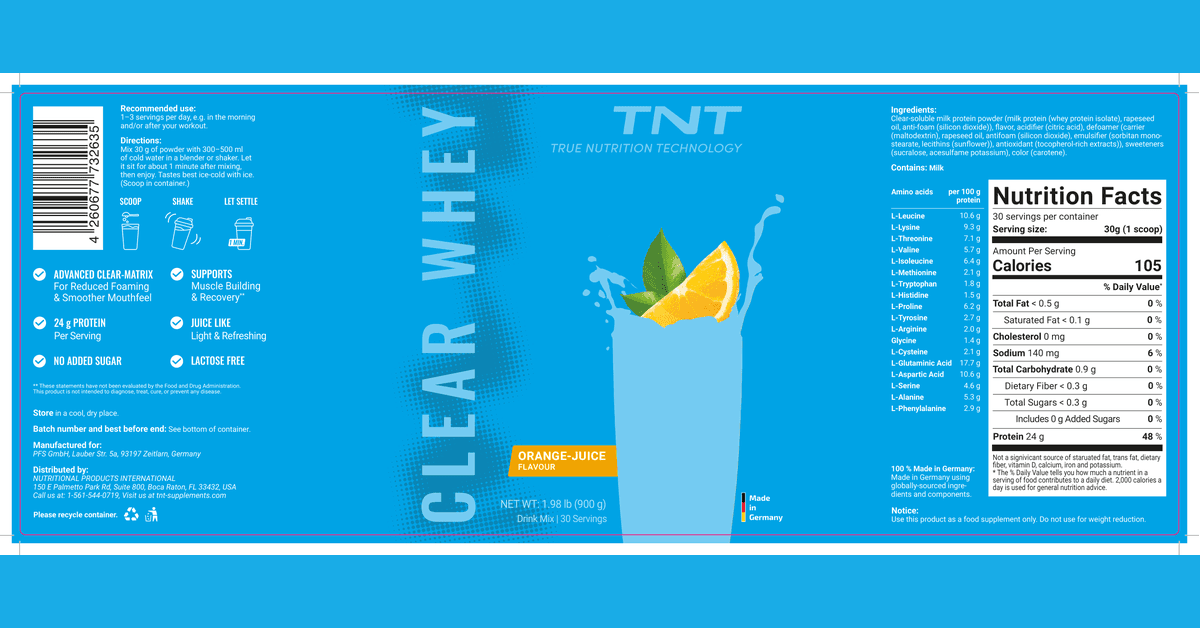 TNT Expands U.S. Availability of German-Made CLEAR WHEY Protein as Light Alternative Gains Popularity