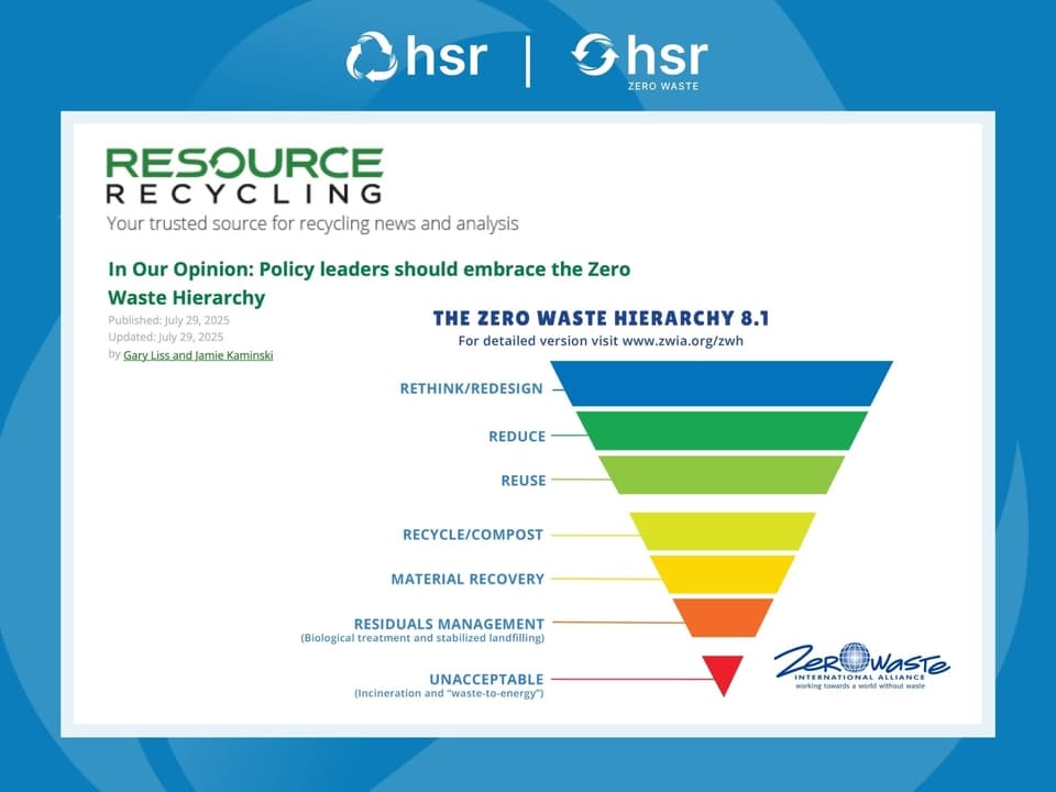 HSR Zero Waste President Advocates for Zero Waste Hierarchy in Policy Making