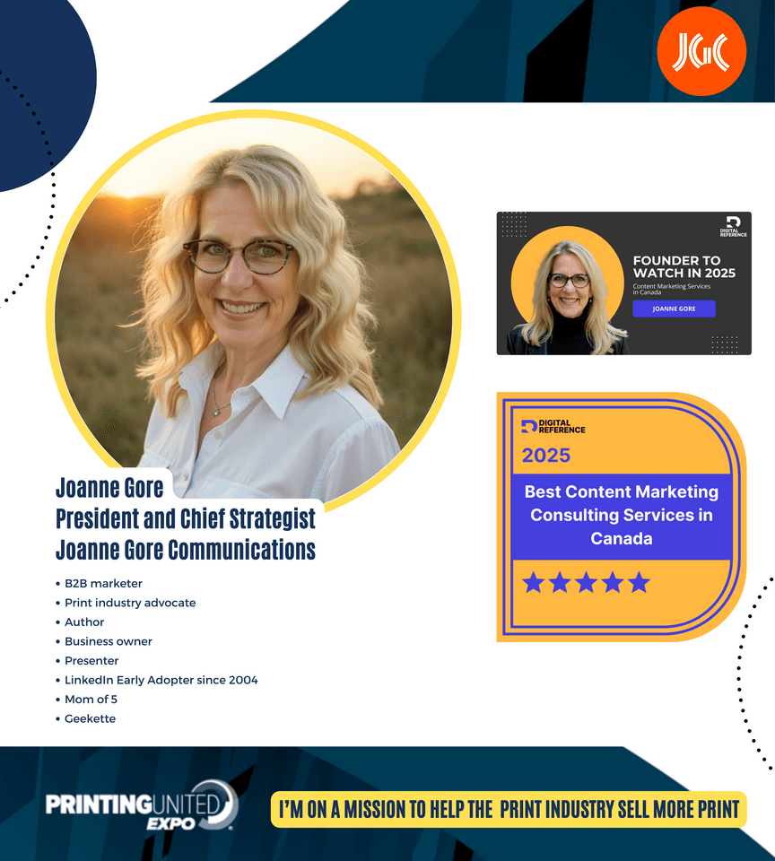 Joanne Gore Receives Dual Digital Reference Awards, Set to Lead Key Sessions at PRINTING United Expo 2025