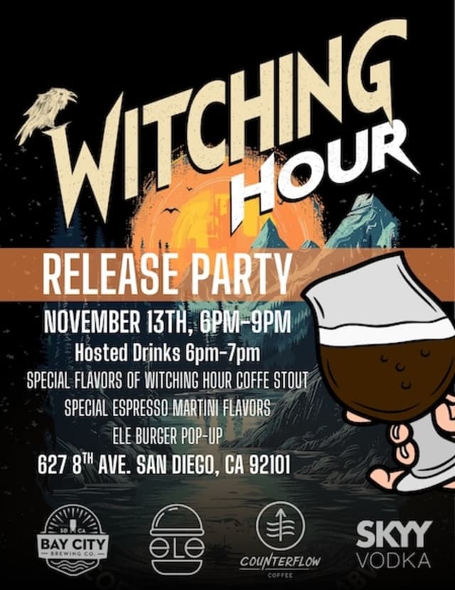 Counterflow Coffee and Bay City Brewing Launch Witching Hour Coffee Stout with Southern California Punk Rock Inspiration