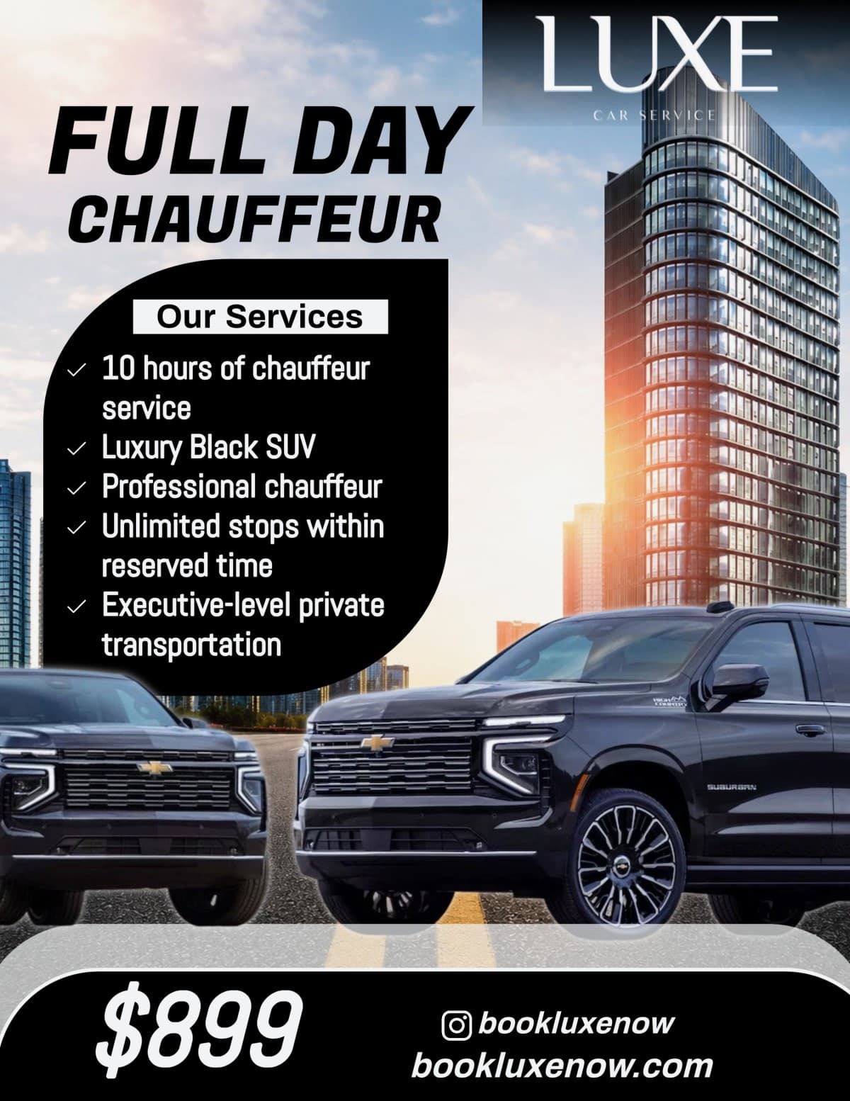 Luxe Car Service Launches $899 Flat-Rate Private Chauffeur Block for Corporate Travel in Massachusetts