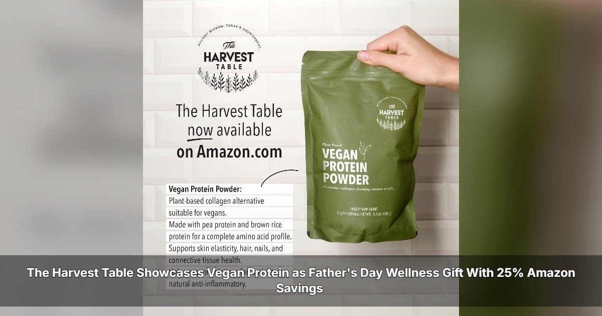 Harvest Table Offers 25% Off Vegan Protein on Amazon for Father's Day, Promoting Wellness Gifts