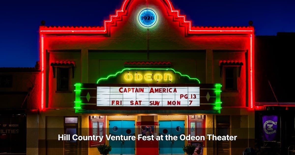 Hill Country Venture Fest Pitch Night Moves to Historic Odeon Theater in Mason